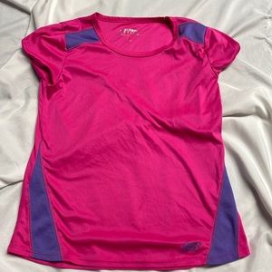 Sketchers Girls Pink Nylon Purple Mesh Athletic Tee Shirt